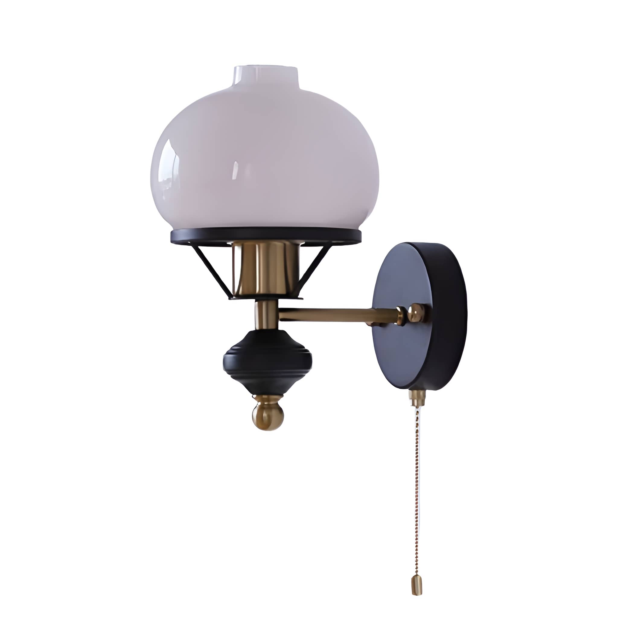 Vintage Bauhaus Opal Globe Wall Light
