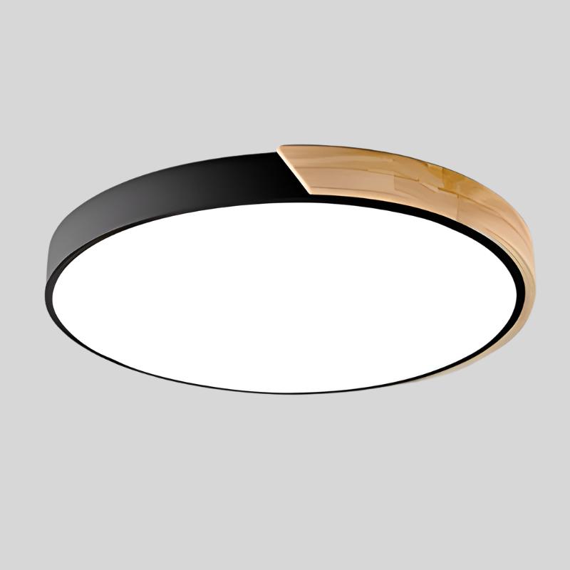 Plafonnier bois LED moderne à montage affleurant