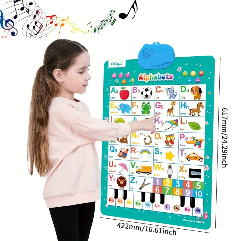 Toyabc Poster da Parete – Cartellone Alfabetico Parlante – Giocattolo Educativo per Bambini piccoli