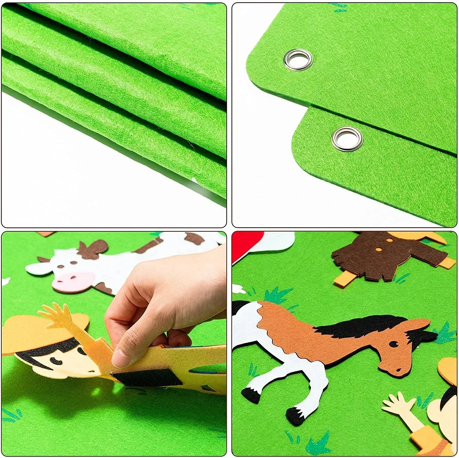 Toywild Felt Board – Creative Animal Learning Set For Kids With 50 Stickers