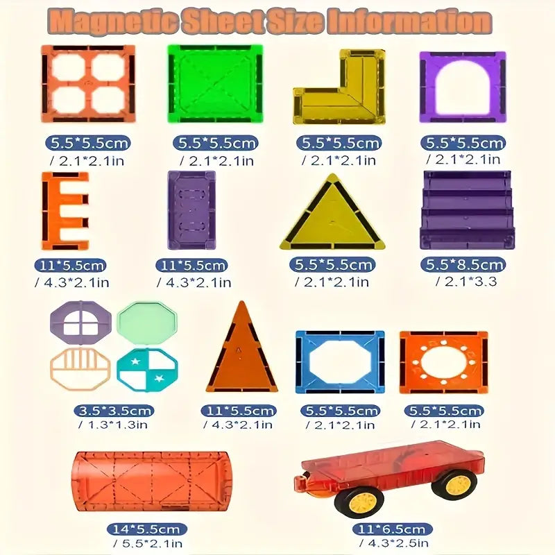 Magniblocks – Set da costruzione magnetico da 69 pezzi per gioco creativo e apprendimento