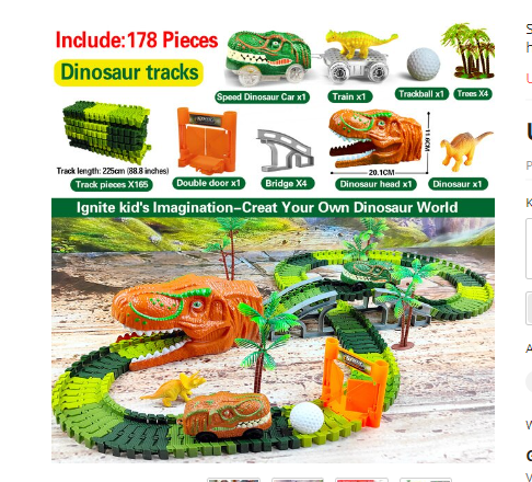 Dinotrack Express – Circuit de dinosaures avec train, figurines et paysage d'aventure