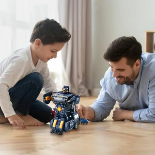 Toycop – Veicolo di Polizia 2 in 1 e Robot con Luce e Suono