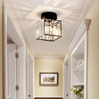 Minimalist Black Flush Mount Ceiling Light for Hallways & Small Spaces
