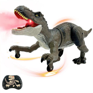 Toyroar RC Dino: Dinosaurio a control remoto con luz, sonido y efectos de niebla. Diversión realista al caminar y rugir.