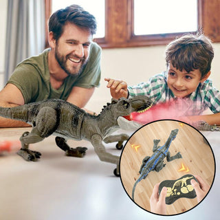 Toyroar RC Dino: Dinosaurio a control remoto con luz, sonido y efectos de niebla. Diversión realista al caminar y rugir.