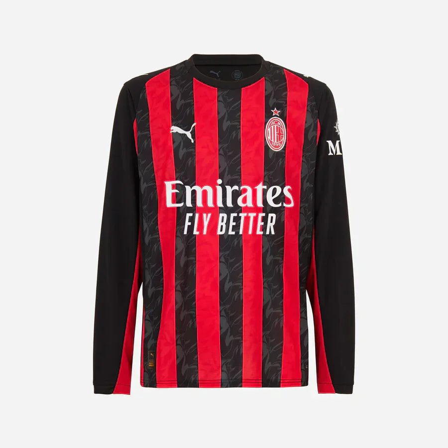 25/26 AC Milan Jersey - Home - Long Sleeve