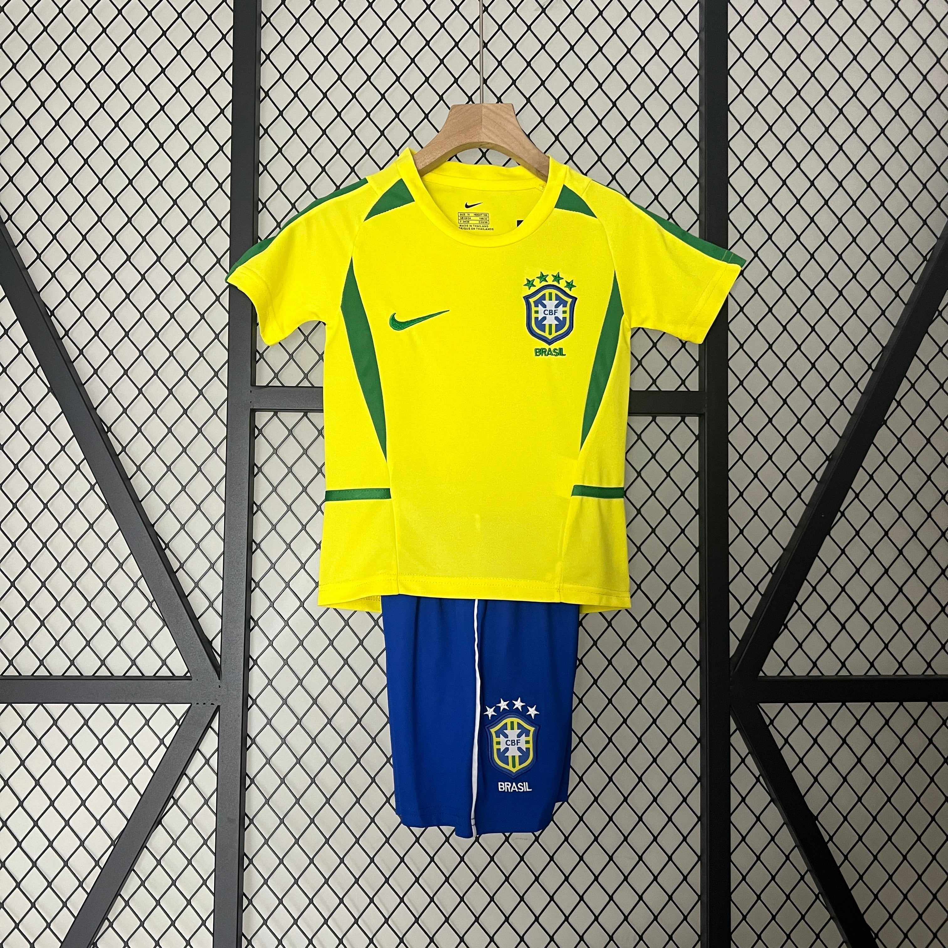 2002 Brazil Home Kids Jersey