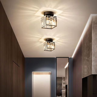 Minimalist Black Flush Mount Ceiling Light for Hallways & Small Spaces