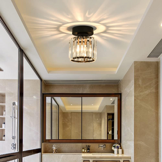 Minimalist Black Flush Mount Ceiling Light for Hallways & Small Spaces