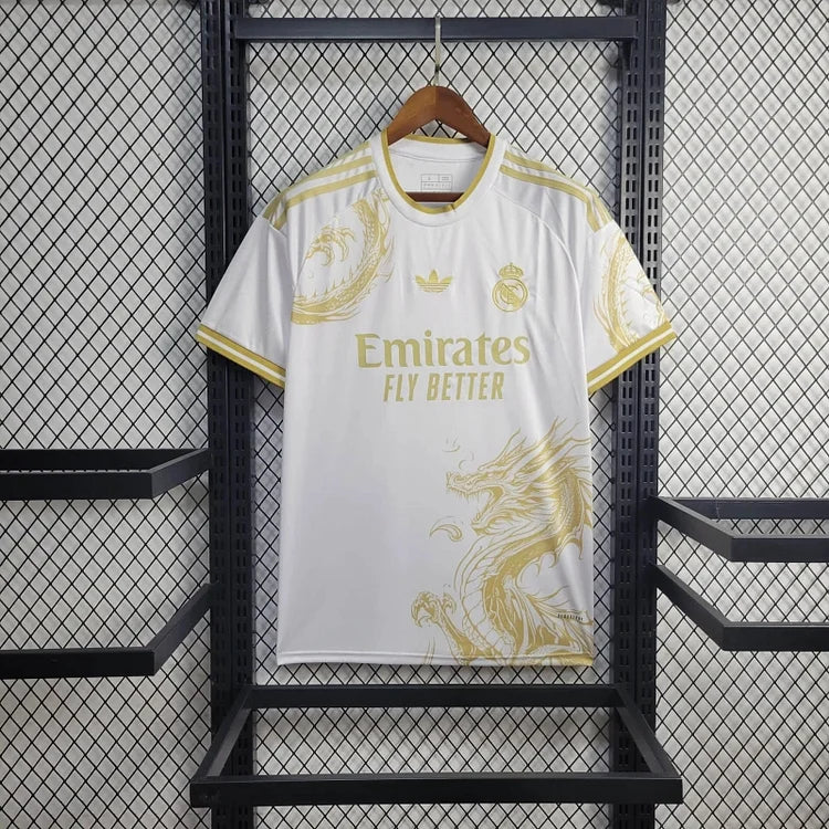 2024/25 Real Madrid Jersey - Dragon Special Edition White Gold