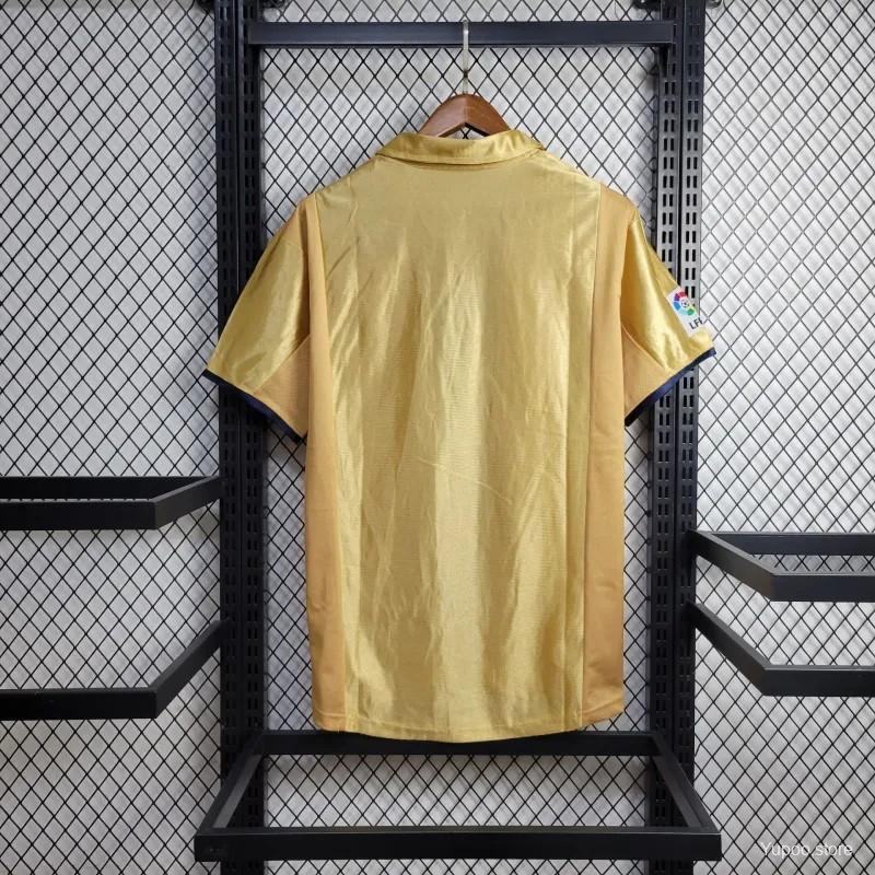 2001-2002 Barcelona Away Retro Shirt Gold