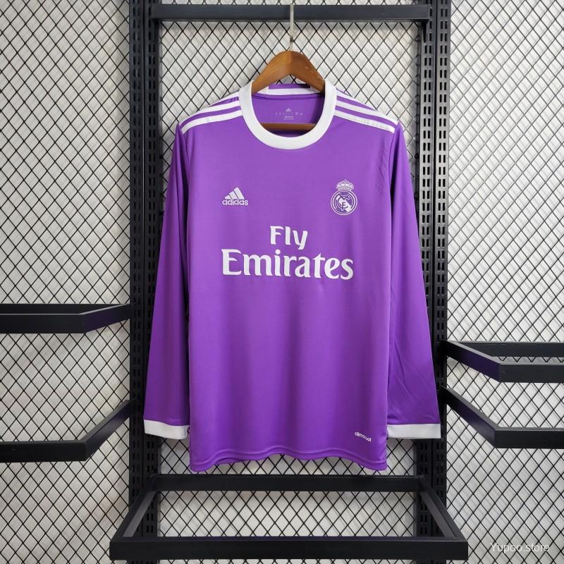 2016-2017 Real Madrid Long Sleeve Away Retro Shirt