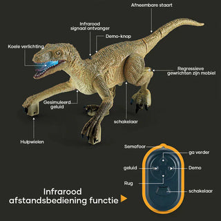 Dinorex – Velociraptor móvil con luz y sonido para aventuras de dinosaurios
