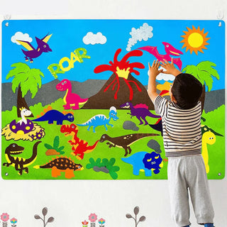 Toywild Felt Board – Creative Animal Learning Set For Kids With 50 Stickers