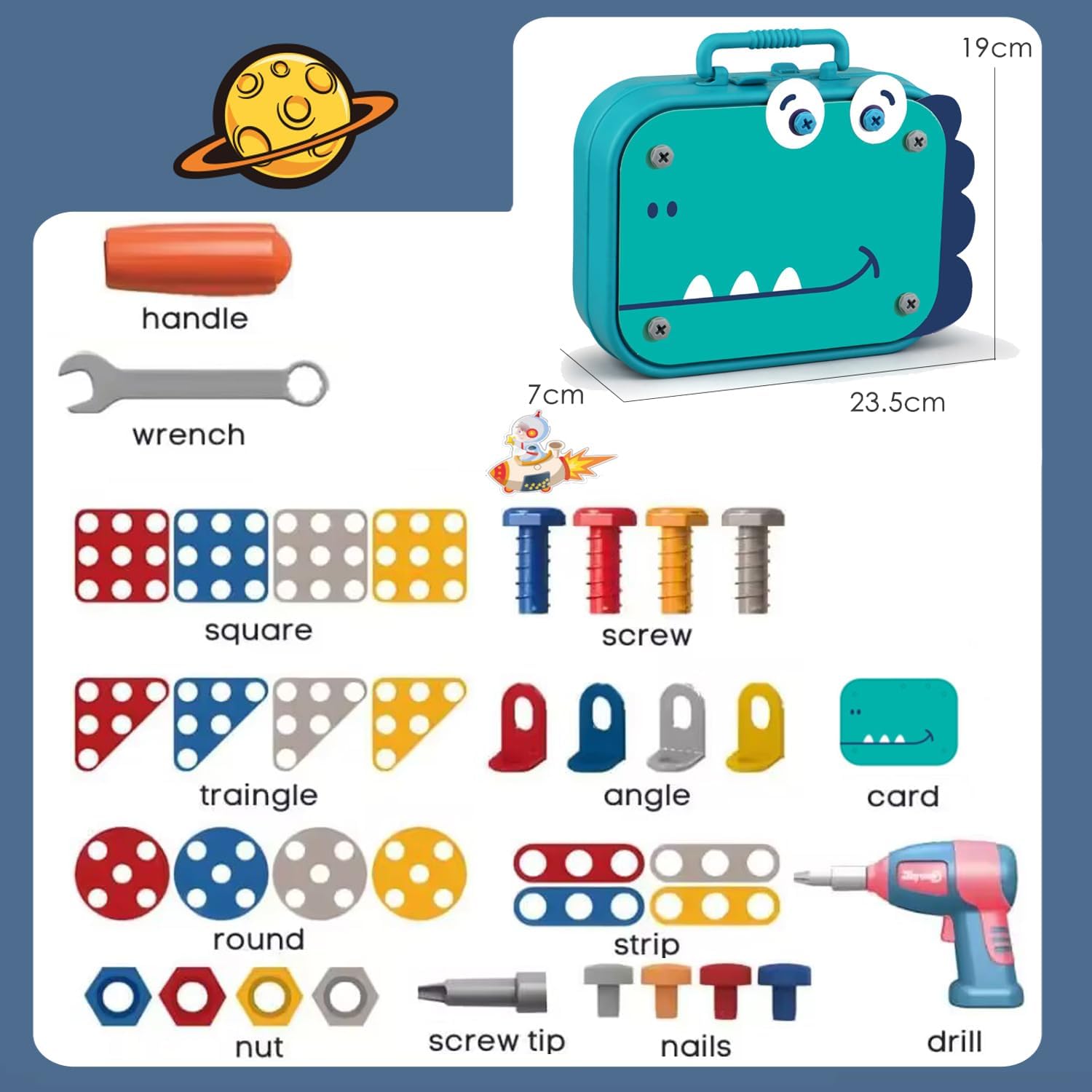 Buildibits Creative Kit – 211-Piece Building Set For Kids – Motor Skills Development & Imaginative Play With Child-Friendly Tools