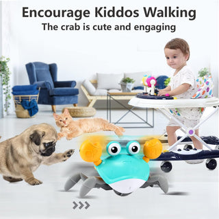 Toycrab Krypande Leksak – Interaktiv Babyleksak med Musik, Ljus & Rörelsesensor