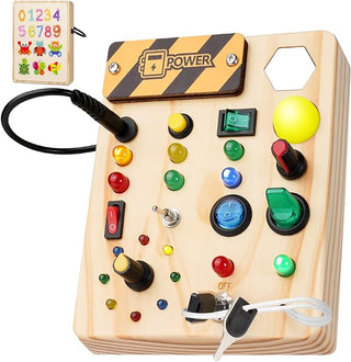 Toybright Board – Interactive Wooden Toy With Lights And Switches For Toddlers