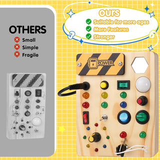 Toybright Board – Interactive Wooden Toy With Lights And Switches For Toddlers