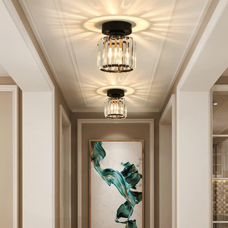 Minimalist Black Flush Mount Ceiling Light for Hallways & Small Spaces