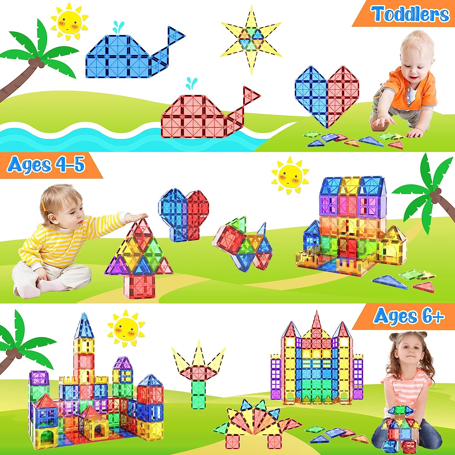 Magnamonti Tiles – Montessori Magnetic Building Tiles – Creative Learning And Construction Fun
