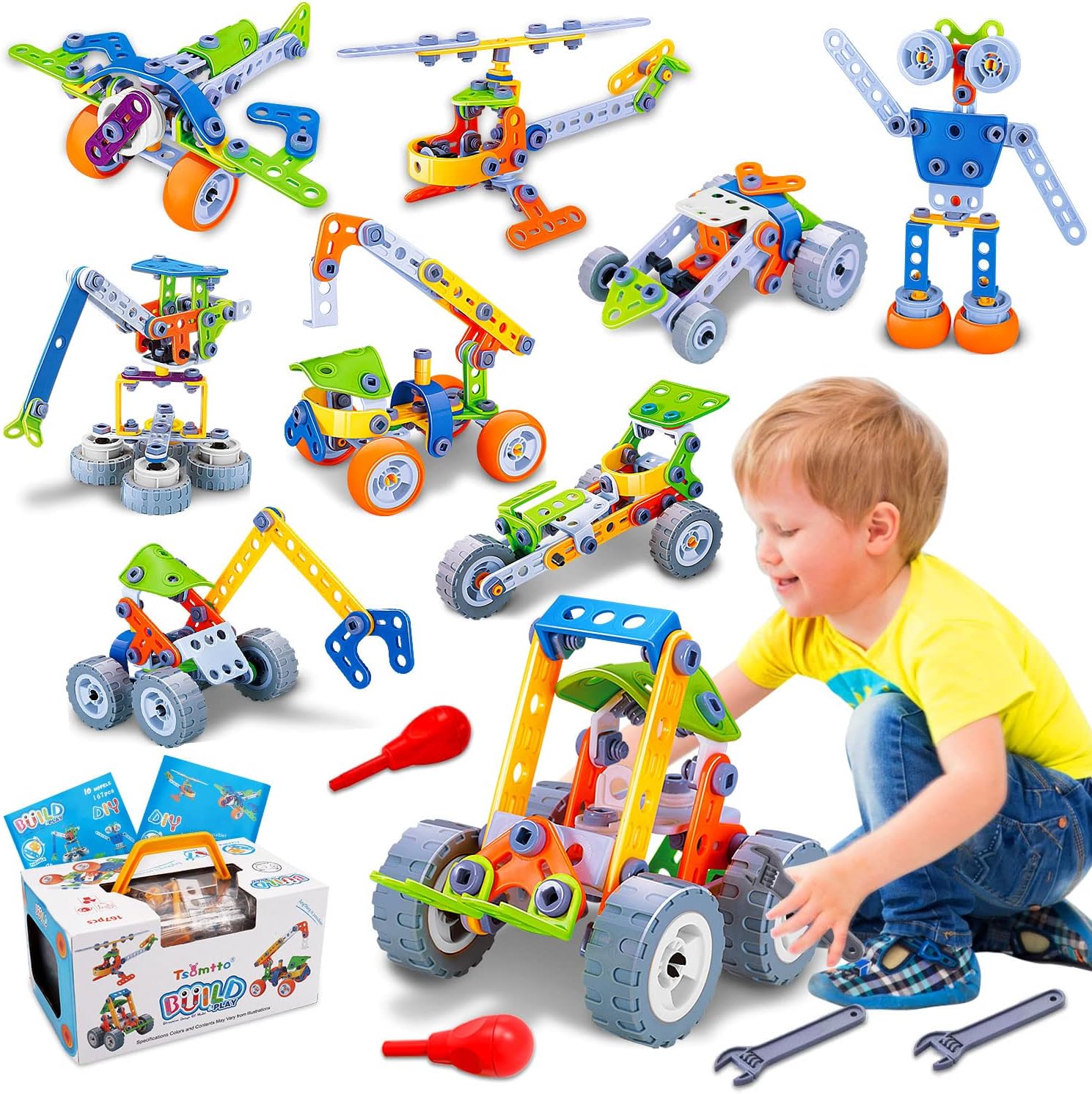 Buildbuddy Construction Set – Colorful Building Blocks For Kids – Promote Creativity And Motor Skills
