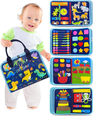Toyzip Activity Board – Montessori Busy Board For Babies With 8 Interactive Learning Sides