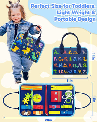 Toyzip Activity Board – Montessori Busy Board For Babies With 8 Interactive Learning Sides