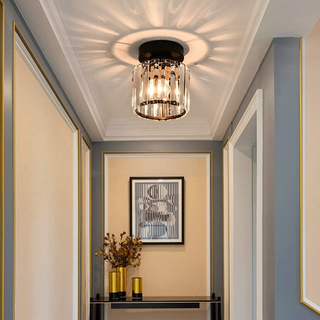 Minimalist Black Flush Mount Ceiling Light for Hallways & Small Spaces