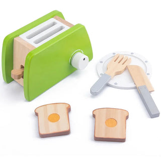 Toychef Woodset – Kids Wooden Kitchen Play Set – Coffee Machine, Toaster & Mixer – Montessori-Inspired Learning
