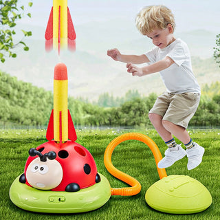 Toymax – Set da gioco 3 in 1 per interno ed esterno con corda per saltare, lancio ad anello e razzo