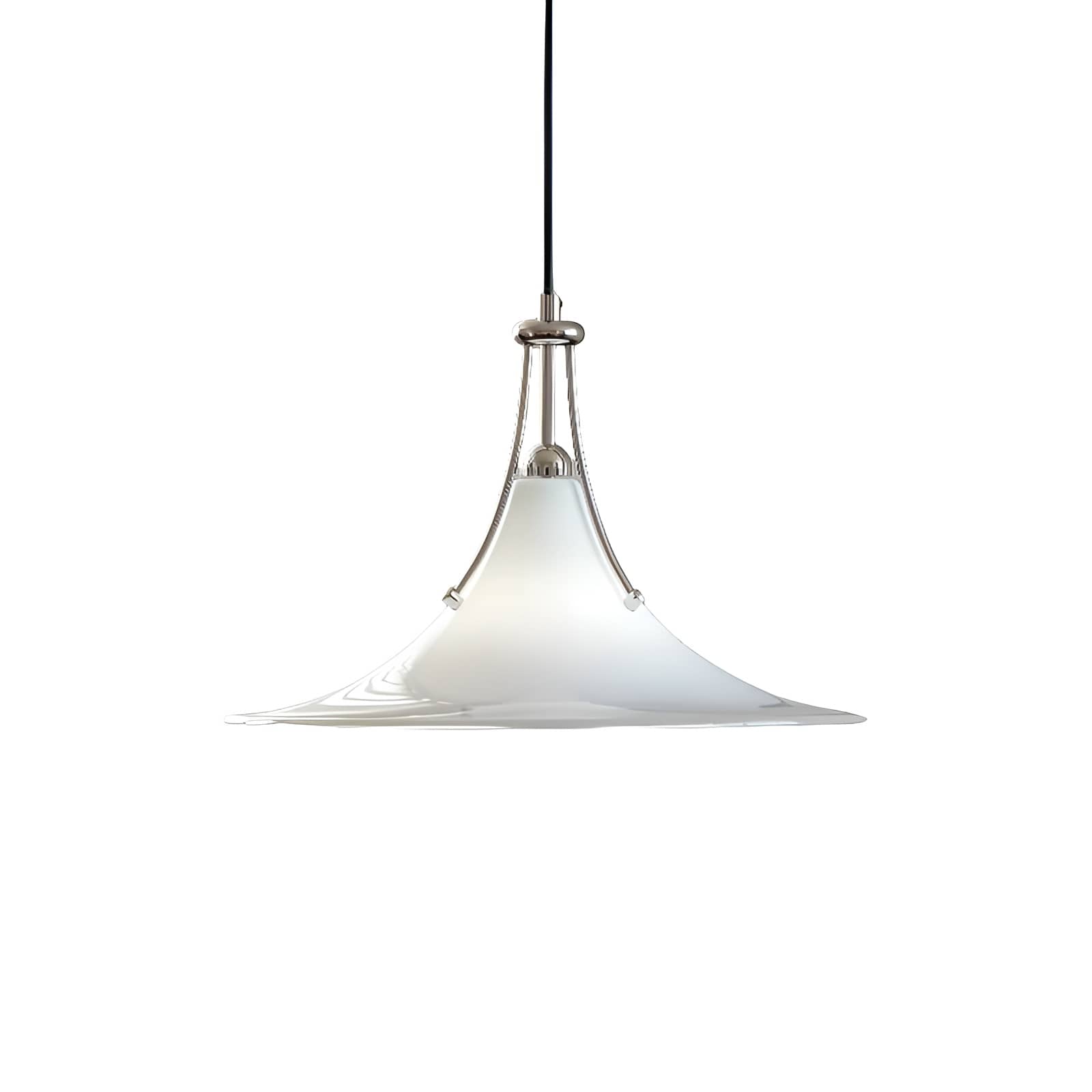 Bauhaus Trumpet Opal Glass Pendant Light