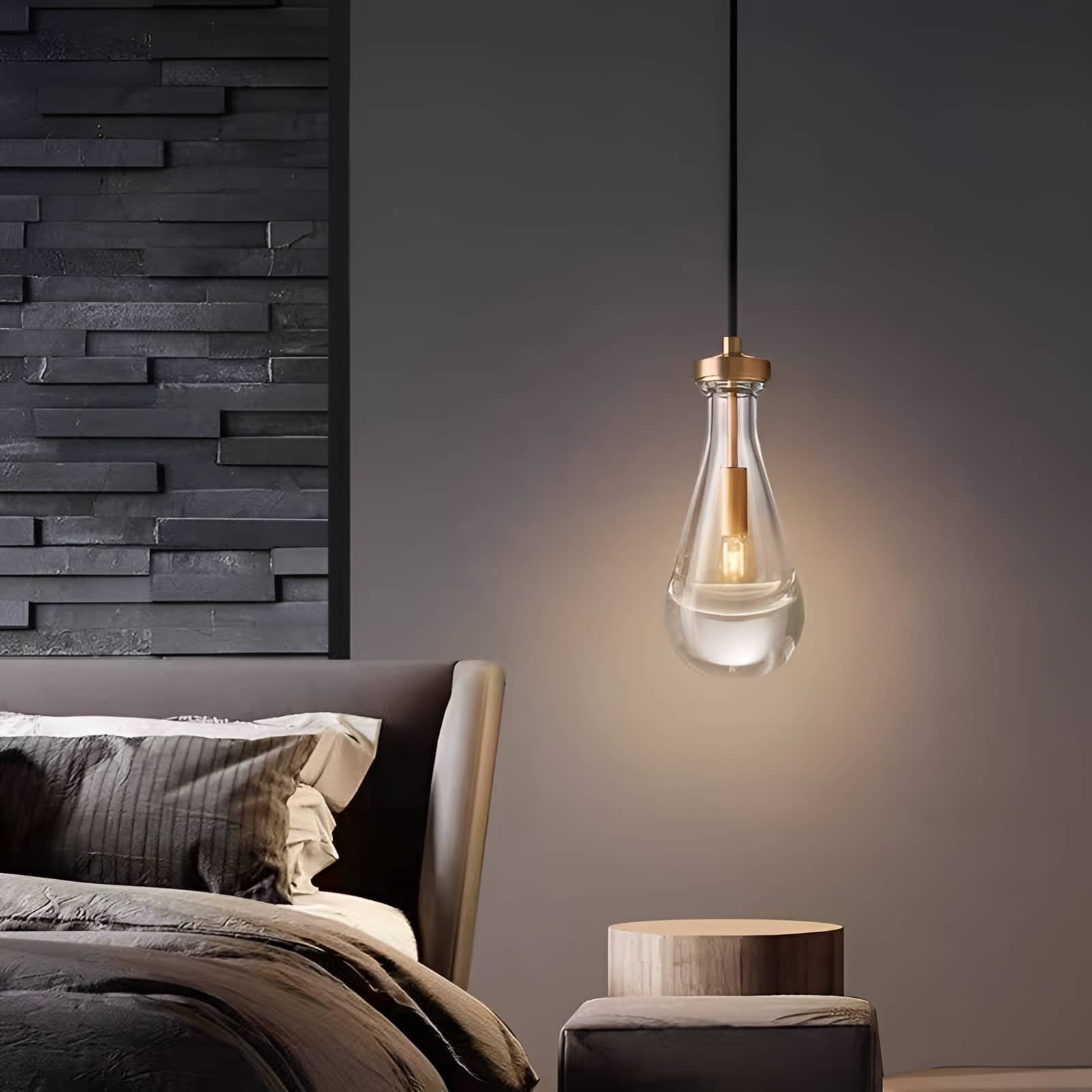 Crystal Raindrop Vintage Copper Pendant Light
