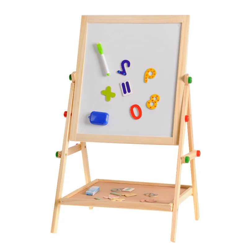Toyart Duo – 2-In-1 Adjustable Kids Easel – Chalkboard And Whiteboard For Creative Growth