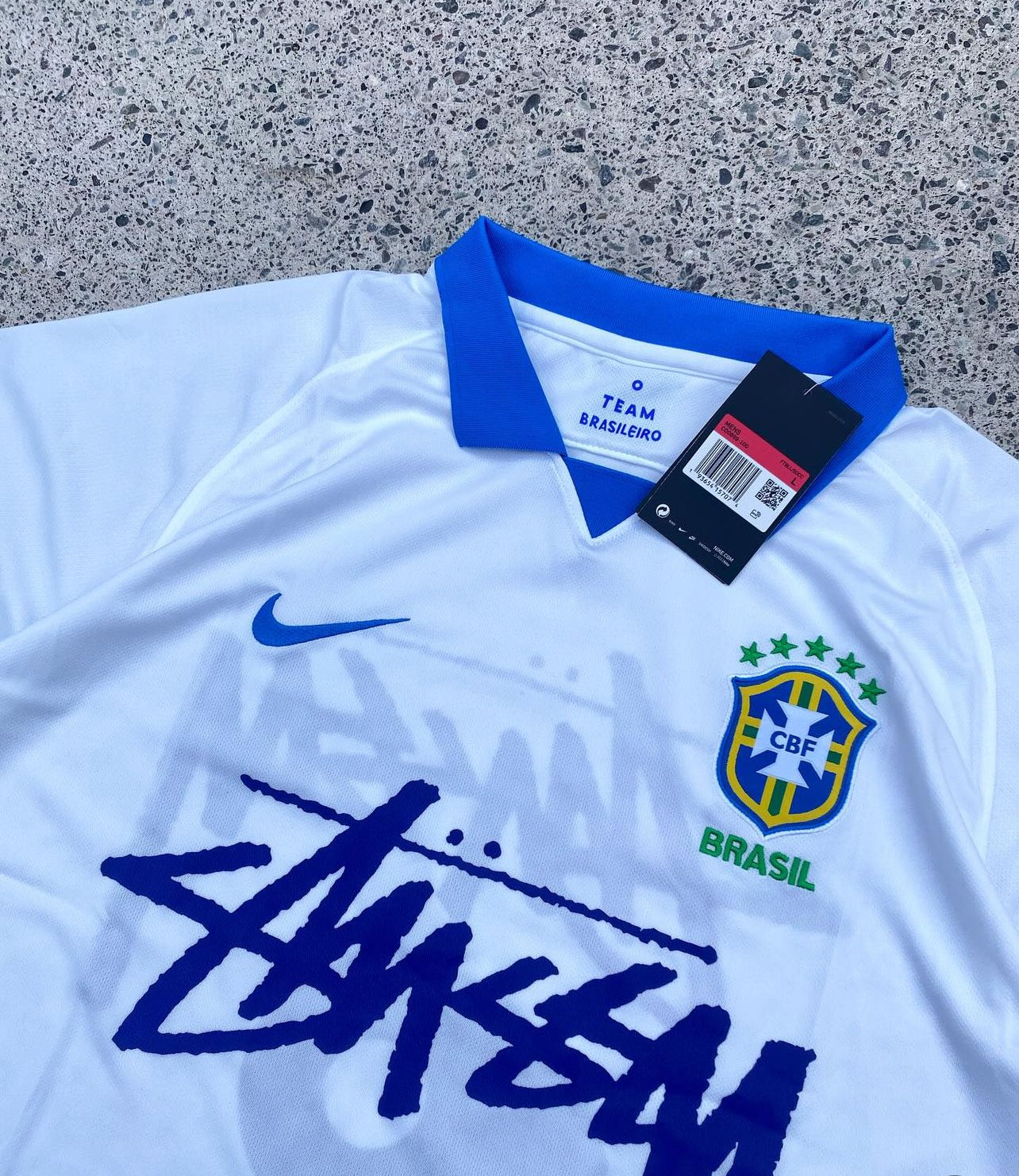 2019 Brazil White and Blue Stussy Shirt - Limited Edition