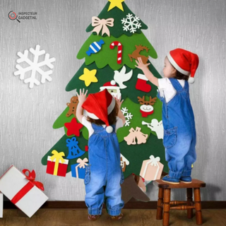 Toytree Craft Christmas Tree – Creative DIY Felt Tree For Kids With 25 Decorations