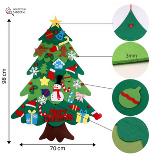 Toytree Craft Christmas Tree – Creative DIY Felt Tree For Kids With 25 Decorations