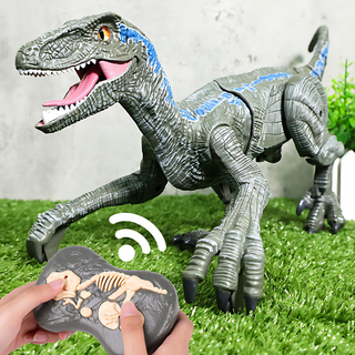 Toyroar RC Dino: Dinosaurio a control remoto con luz, sonido y efectos de niebla. Diversión realista al caminar y rugir.