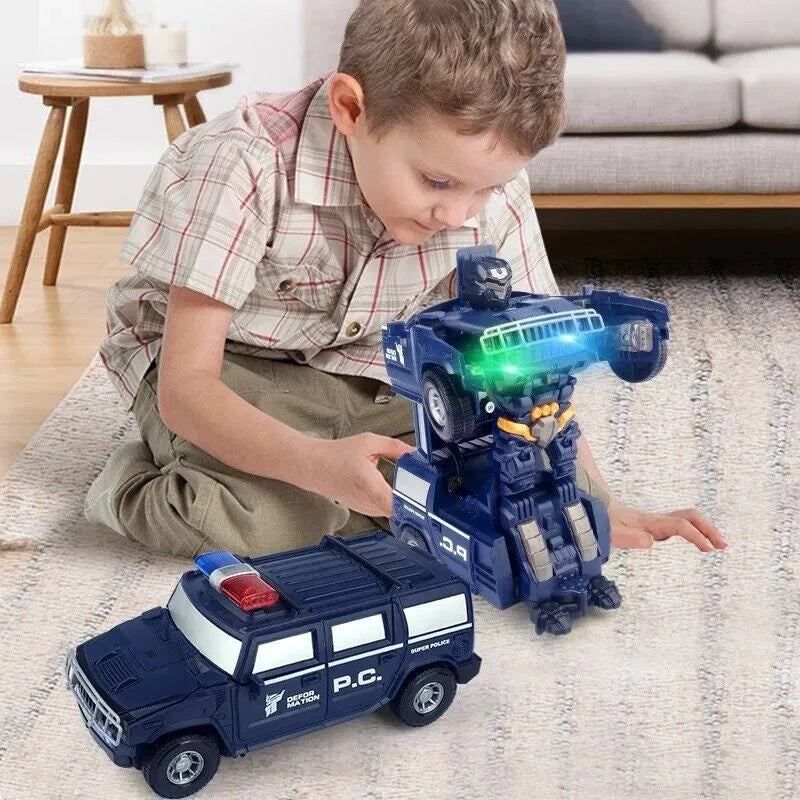 Toycop – 2-In-1 Police Vehicle & Robot With Light & Sound