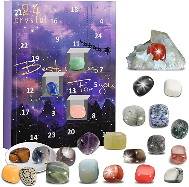 Crystalgems – Advent Calendar With 24 Genuine Gemstones For Little Explorers And Collectors