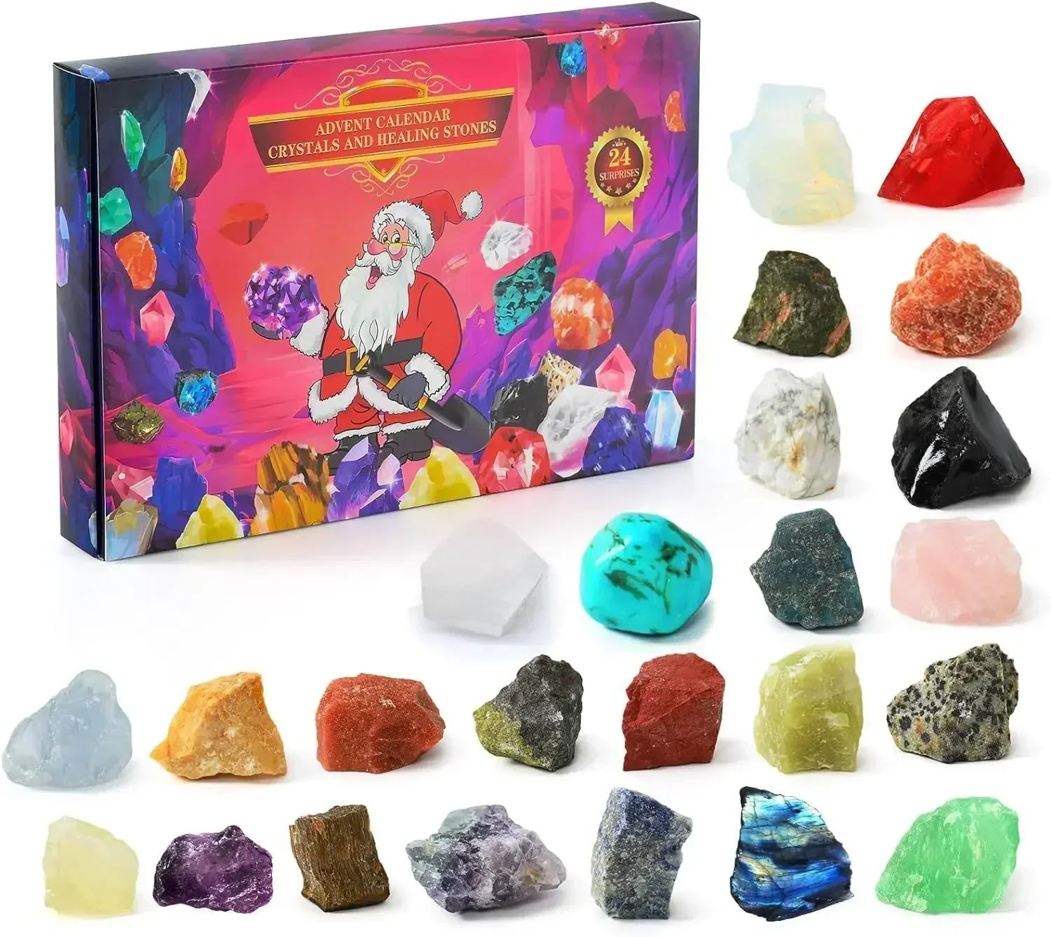 Crystalgems – Advent Calendar With 24 Genuine Gemstones For Little Explorers And Collectors