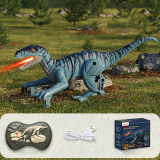 Toyroar RC Dino: Dinosaurio a control remoto con luz, sonido y efectos de niebla. Diversión realista al caminar y rugir.