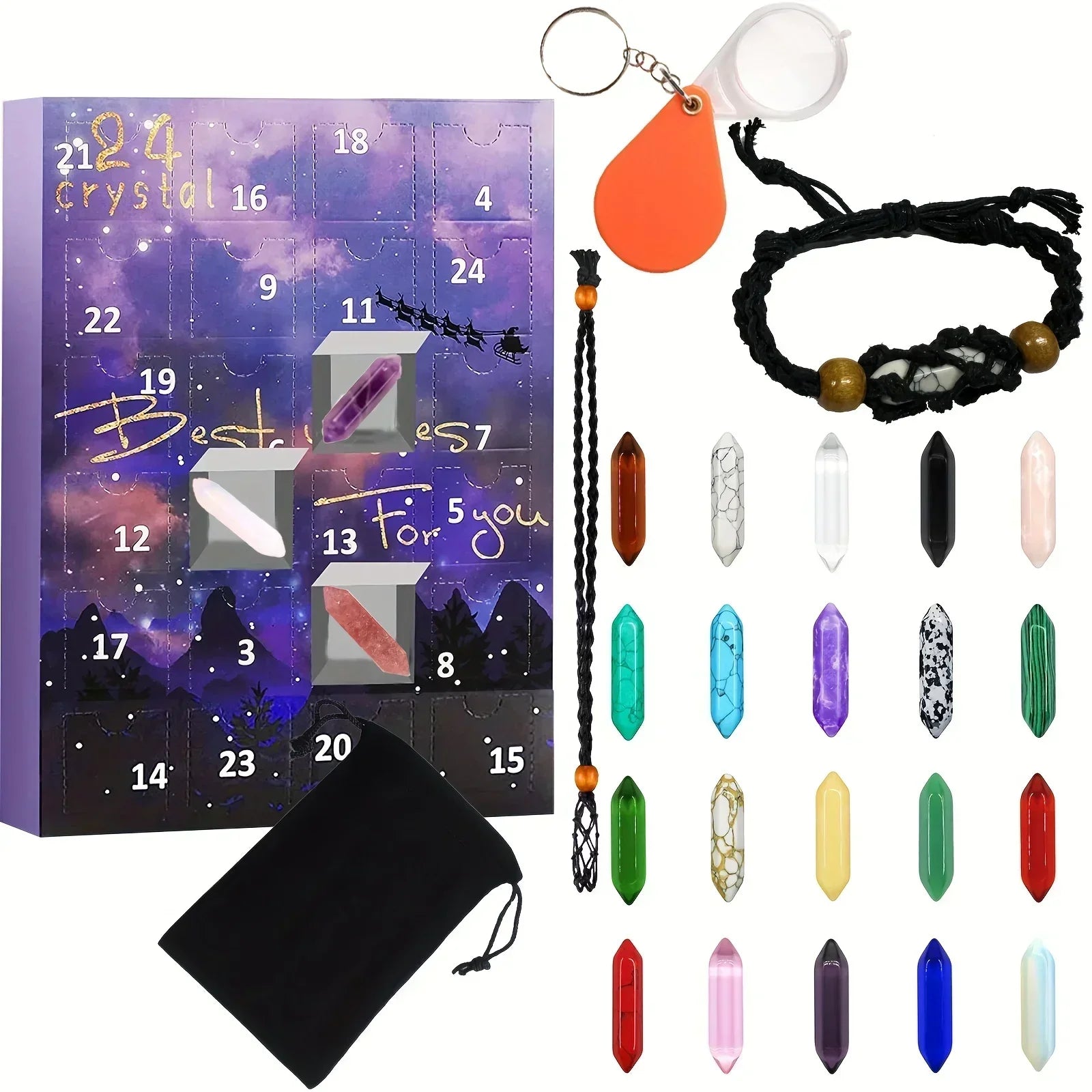 Crystalgems – Advent Calendar With 24 Genuine Gemstones For Little Explorers And Collectors