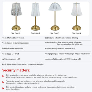 USB Rechargeable Acrylic Table Lamp