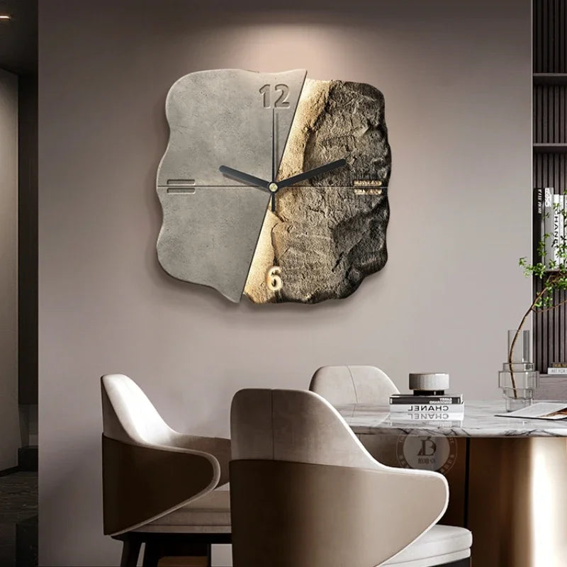 Wall Clock Modern Sandstone 3D Quartz Silent