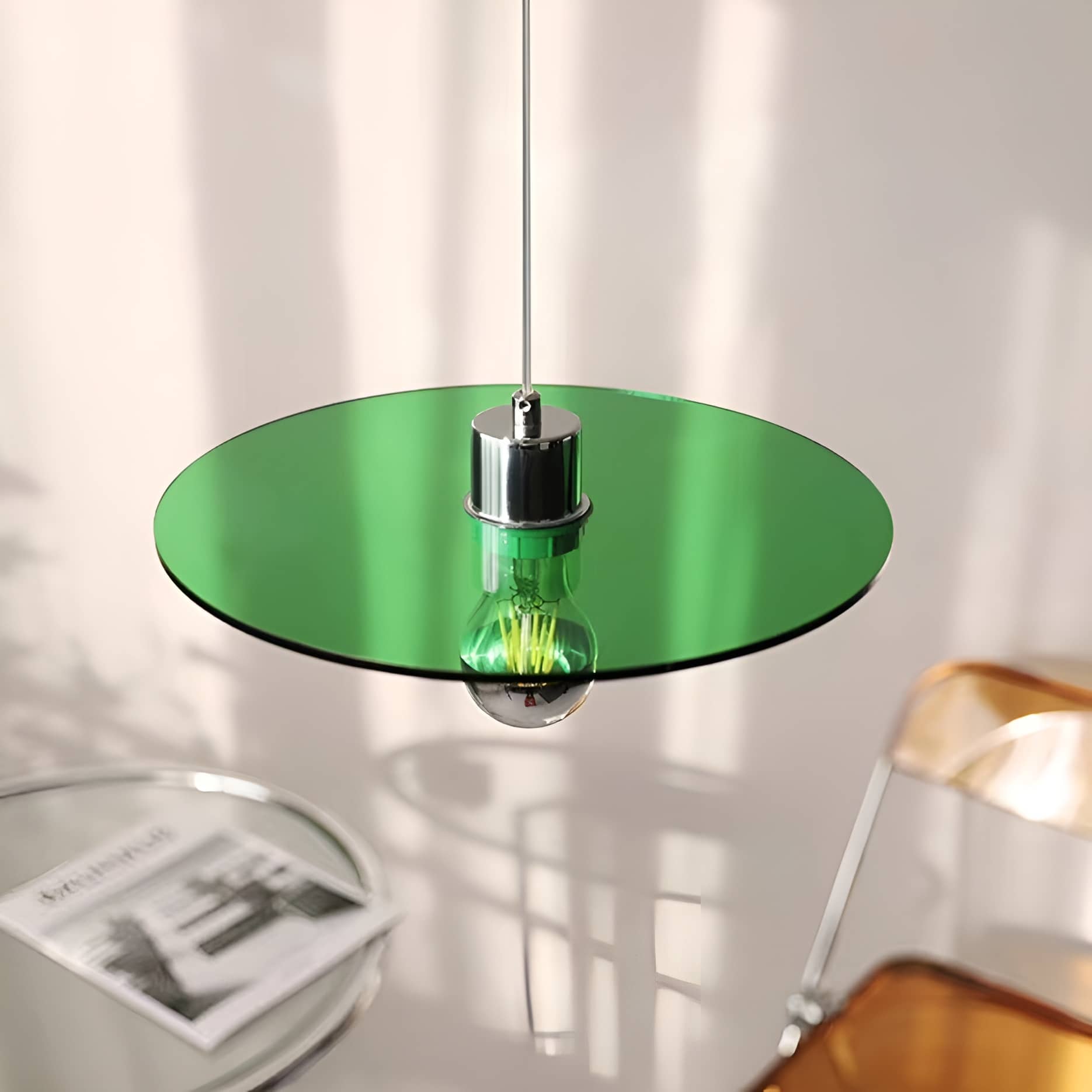 Space Age Acrylic Flying Saucer Pendant Light