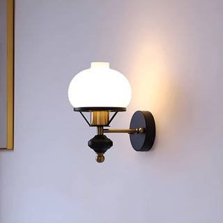 Vintage Bauhaus Opal Globe Wall Light