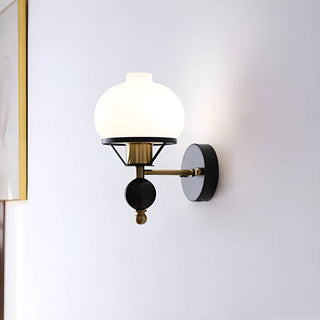 Vintage Bauhaus Opal Globe Wall Light