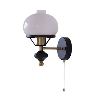 Vintage Bauhaus Opal Globe Wall Light