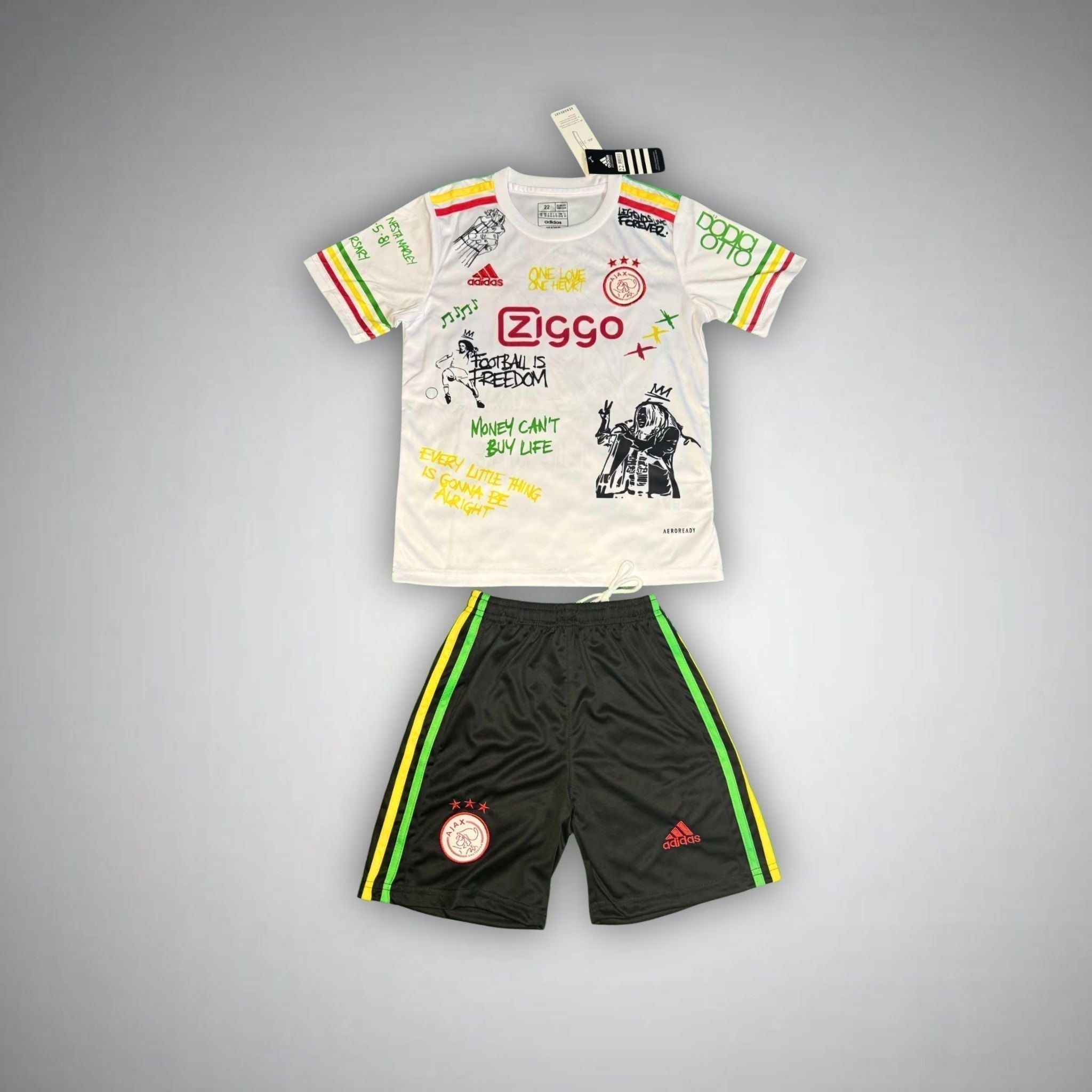 24/25 Ajax Kids Jersey - Bob Marley White